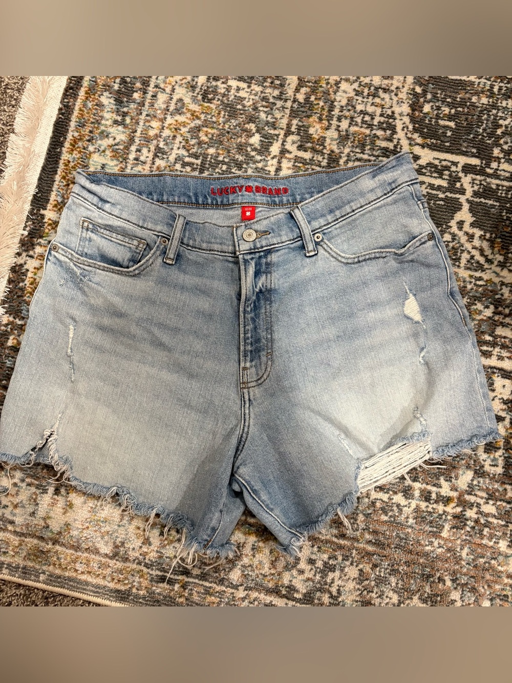 Lucky Brand Light Wash Distressed Denim Shorts